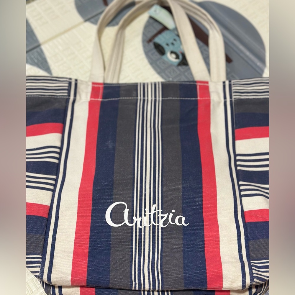 Aritzia Tote Bag “Patriot” | Striped Canvas | Red, Navy, White nwt - Picture 6 of 11